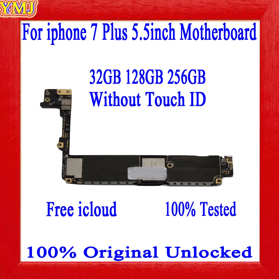100% оригинальная разблокированная материнская плата для iphone 7 Plus P без Touch ID