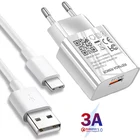 Быстрое зарядное устройство для телефона, быстрая зарядка 3,0, кабель USB C для Samsung A21S, A12, A42, A52, A72, , A51, A71, Huawei Psmart 2021, кабель USB Type-C
