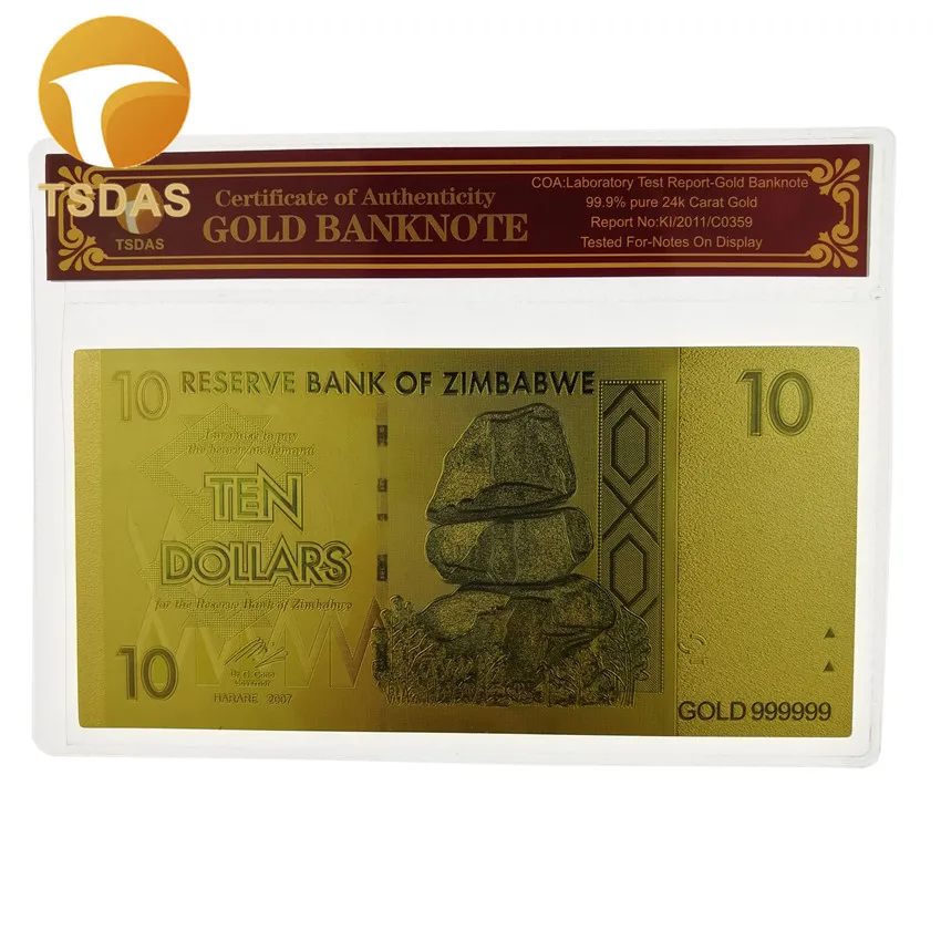 Цветные Позолоченные банкноты с рамкой COA в Зимбабве для коллекции декора | Дом и
