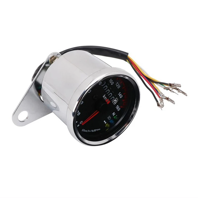 

12V Universal Motorcycle Double Mileage Meter Modification with Indicator Light with Luminous Meter Speedometer