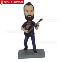 custom suit bobbleheads from photo custom bobble head figurines dolls clay figures sculpture man play bass player figurines