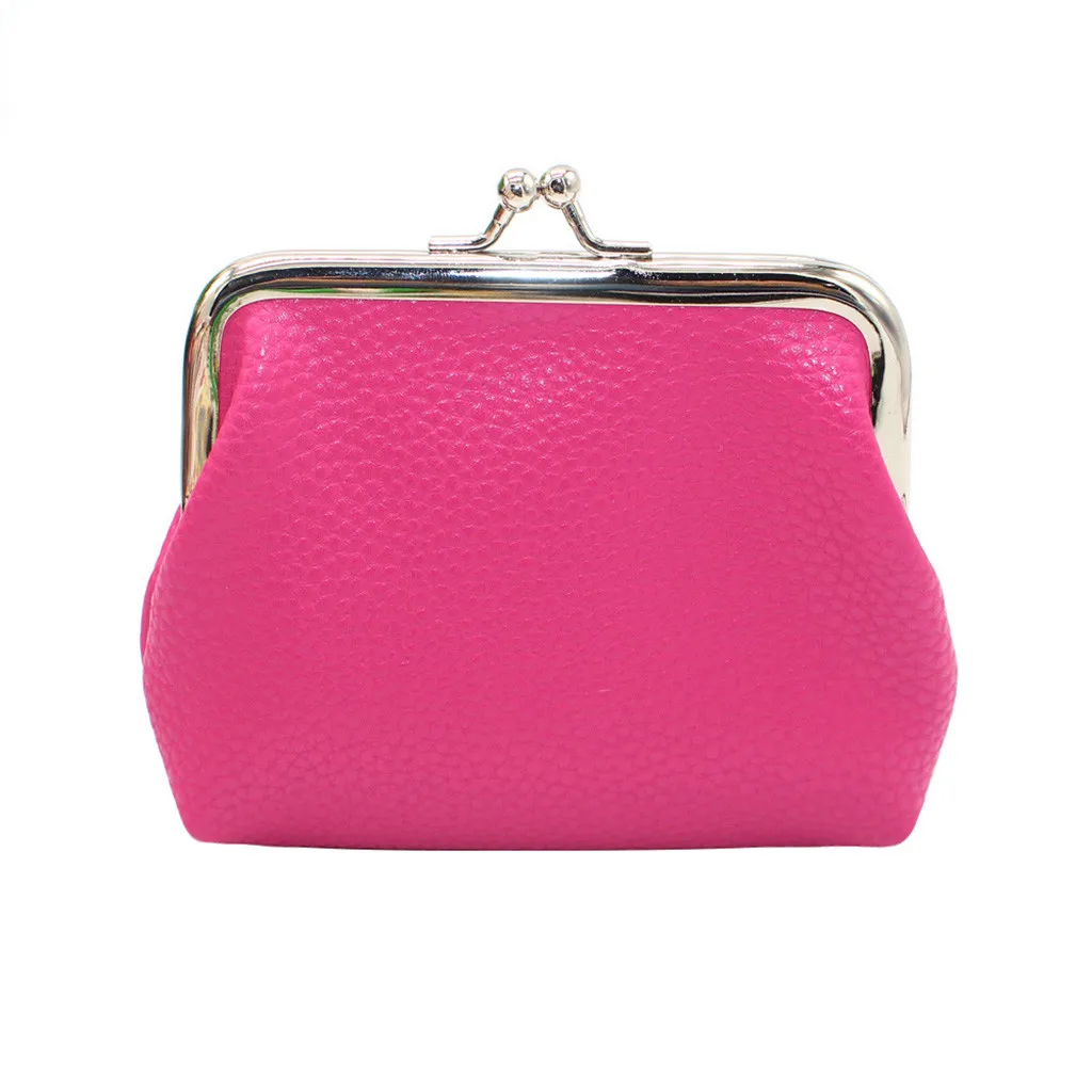 Женский кожаный кошелек для монет девушек высококачественный однотонный