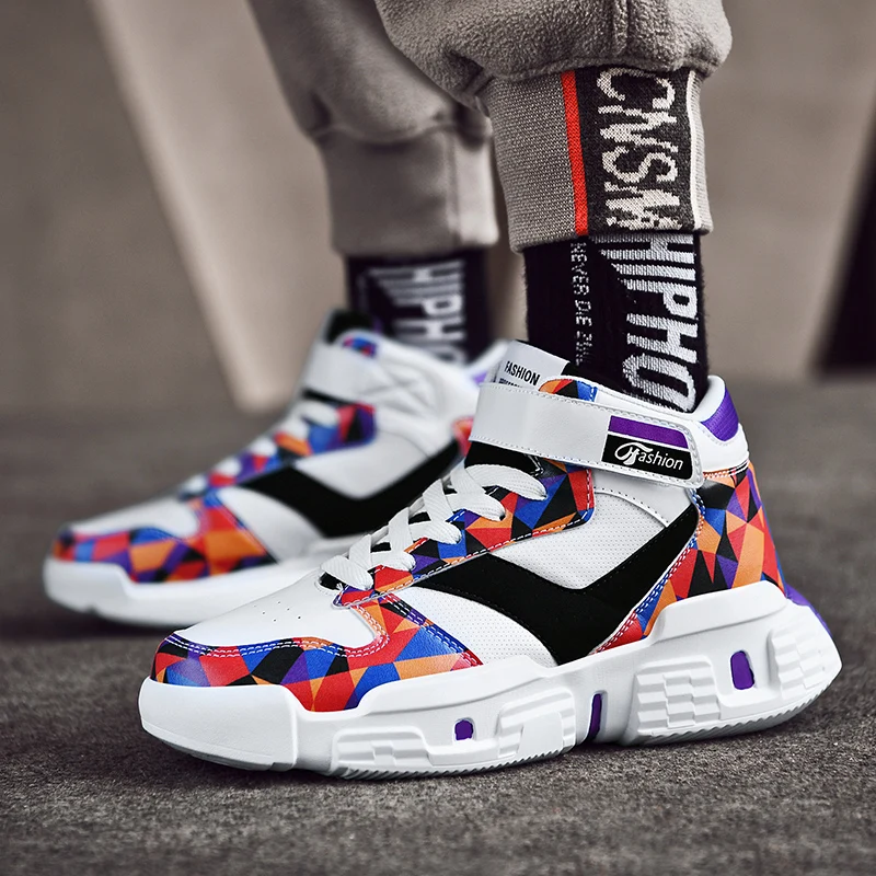 

2020 KICKQZQP Men's Casual Shoes Krasovki Stylish Comfortable Brand Breathable Unisex Trainers High top Dropshipping Male Shoes