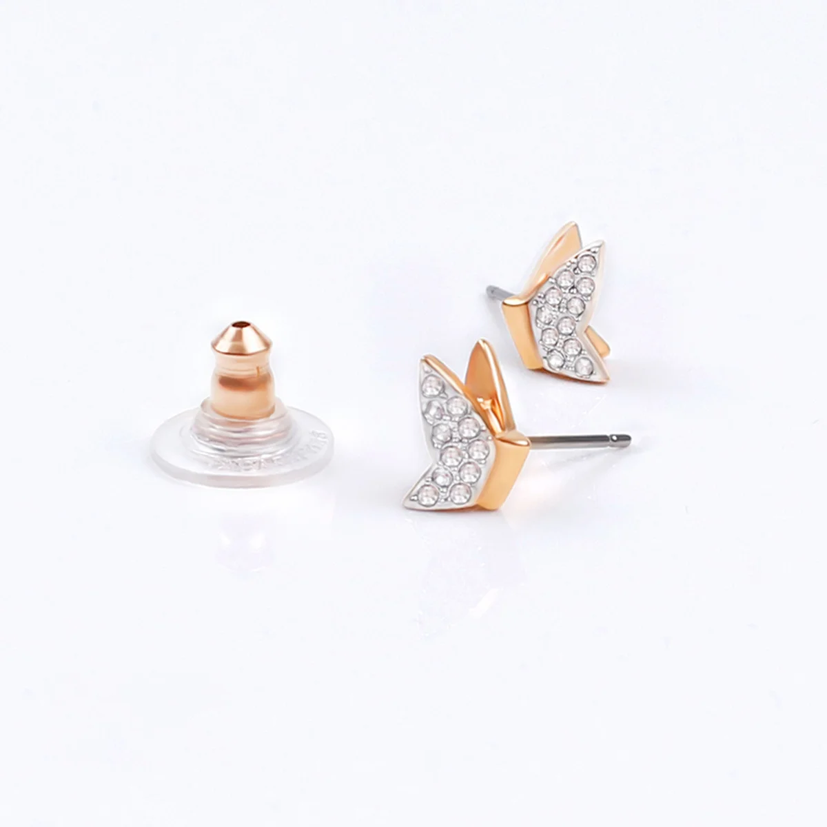 

2021 High Quality Swa Crystal Rose Gold Butterfly Temperament Earrings Charming fashion jewelry