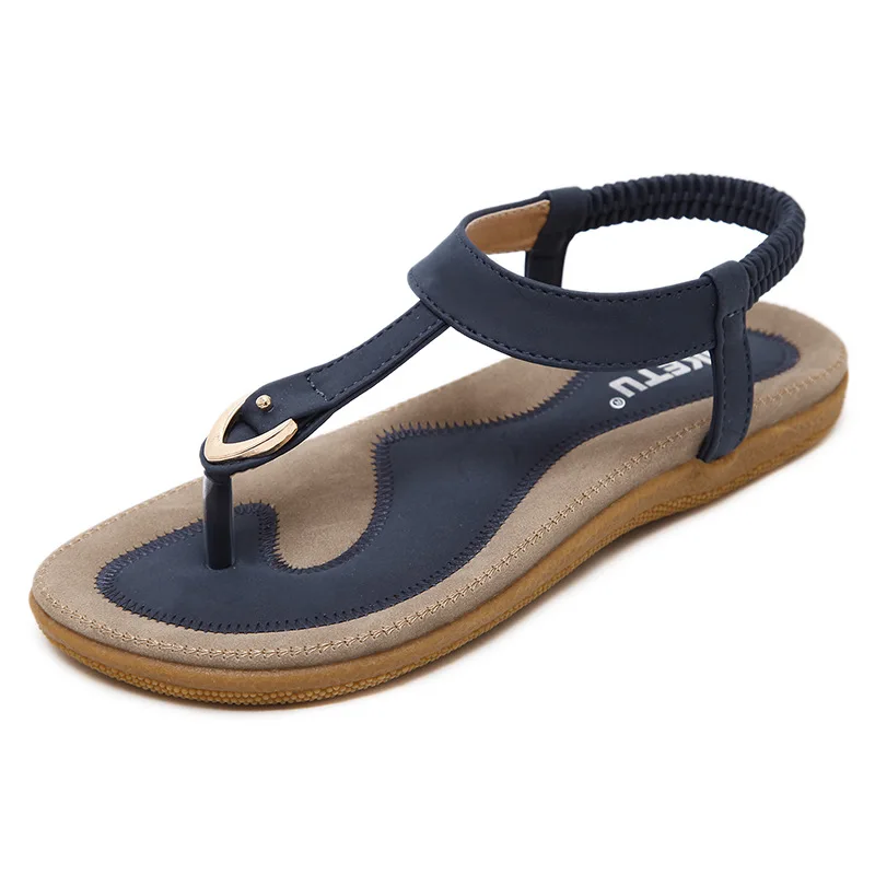

Women Sandals 2021 New Clip Toe Flip Flops Ladies Sandals Elastic T-strap Casual Comfortable Shoes Crystal Flats Flip Flop