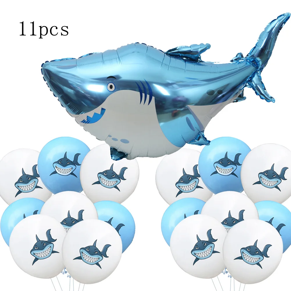 

11PCS Shark Balloon Baby Shower Child Birthday Party Balloons Supply