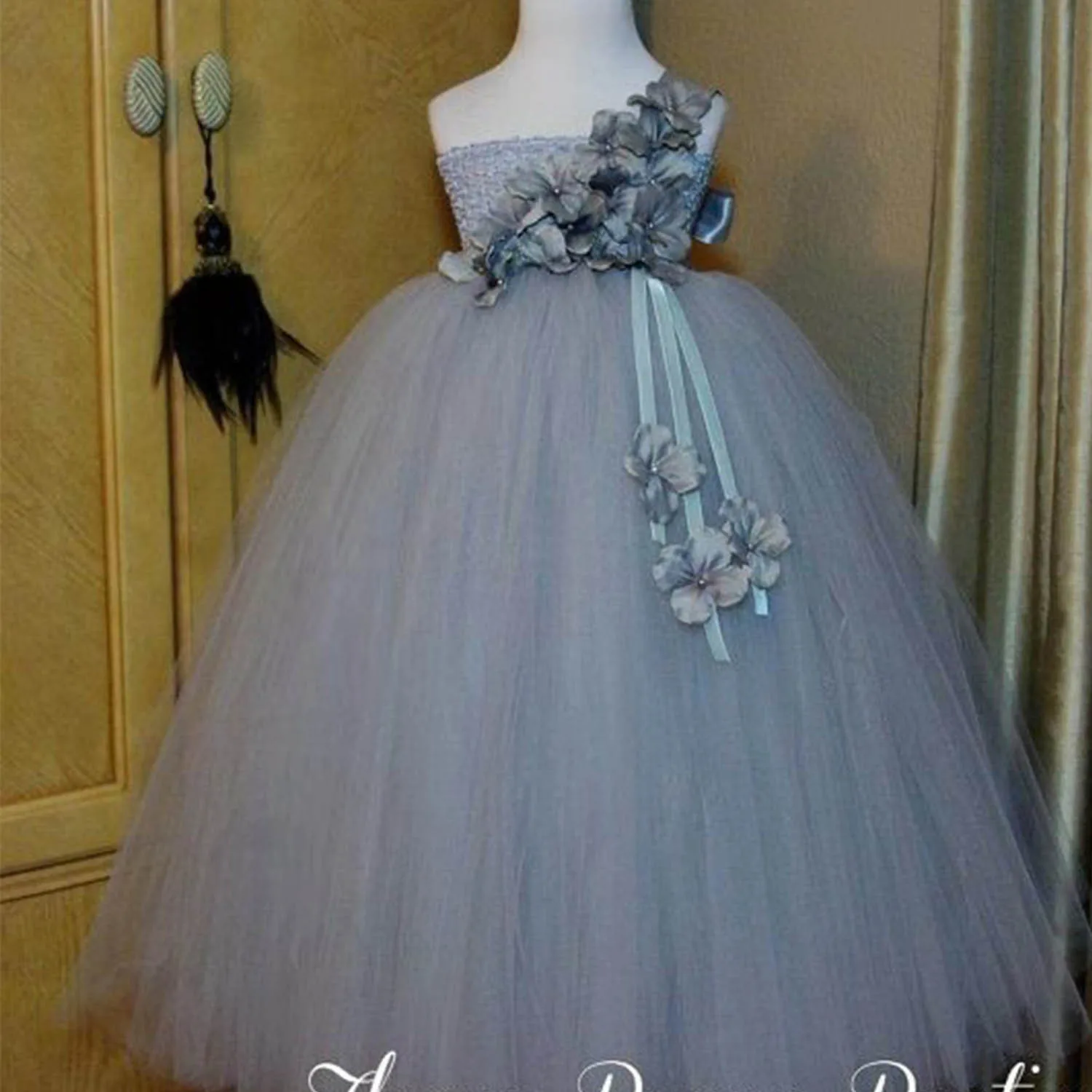 Розового цвета для девочек с цветочным узором Платье-пачка ФЕЯ дети одного плеча