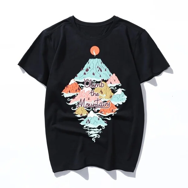 

misty mountains cool loose 100% cotton funny men T shirt casual new design short sleeve fashion summer printed T-shirt tees