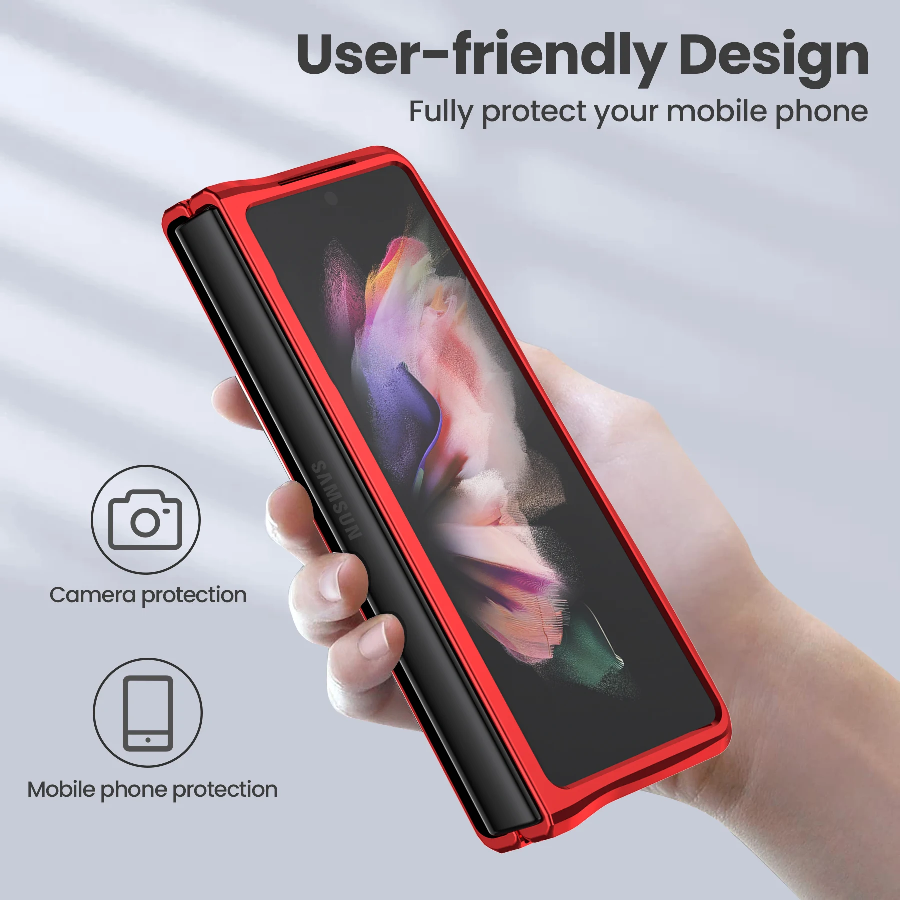 Case for Galaxy Z Fold 3/Z Fold 4 Heavy Duty Protection Armor Shockproof Hard Aluminum Metal Samsung Z Fold 3/Z Fold 4 Cover