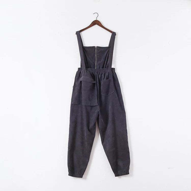 Женский хлопковый вельветовый комбинезон Свободный Повседневный комбидресс на