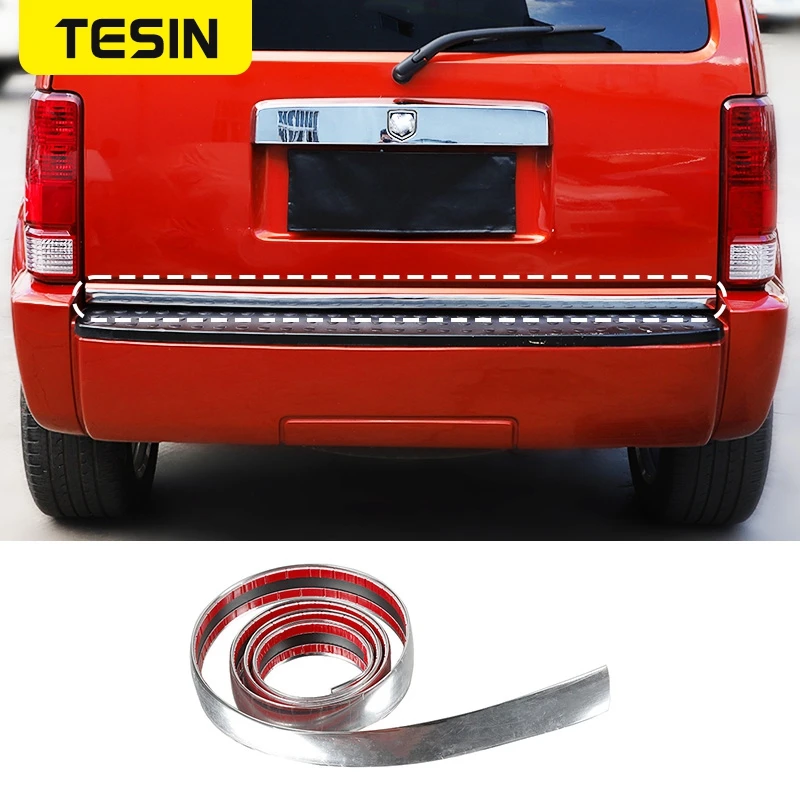 

TESIN Chrome Car Tailgate Trim Strip Rear Door Decal Sticker For Dodge Nitro 2007 2008 2009 2010 2011 2012 Exterior Accessories