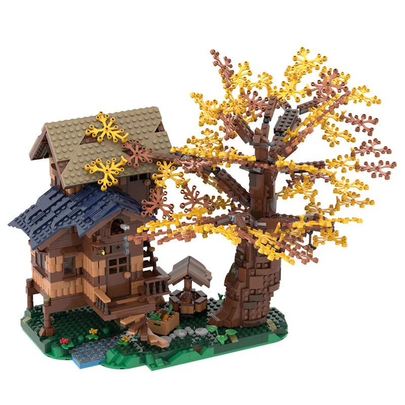 

MOC Building Series Summer House Blocks Model Villa The Medieval Smithy Forest Tree Hut Bricks DIY Game Toys For Children Gifts