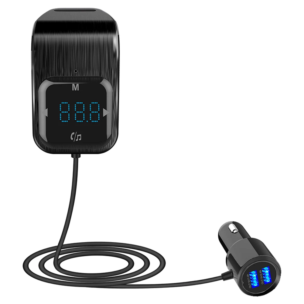 Автомобильный FM радиопередатчик Bluetooth 5 0 MP3 плеер гарнитура двойное зарядное