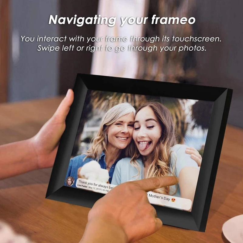 

10.1 Inch 16GB WiFi Digital Photo Frame, HD IPS Display Press Sn - Share Moments Instantly Via Frameo App EU Plug
