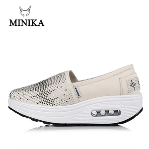 Кроссовки Minika женские для фитнеса и прогулок, дышащие, на платформе, без застежки, на танкетке, для похудения