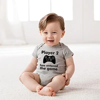 summer newborn baby boy girl short sleeve letter print player 234 has entered the game romper baby clothes baby girl new