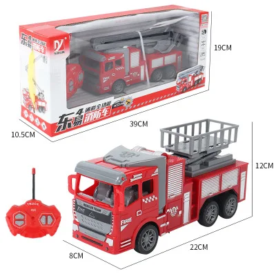 

remote control truck Simulation lighting fire truck set lift truck water tanker ladder truck model gift Christmas puzzle boy