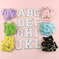 26 pcs towel embroidered letters alphabet applique seuqins iron on patches for clothing bags jacket diy name patch accessories