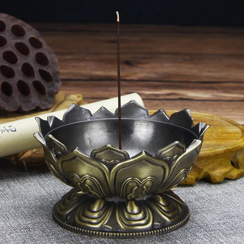 Тибетский Лотос подставка для благовоний из металлического сплава бронзовая