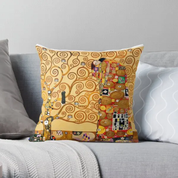 

Gustav Klimt The Tree Of Life Printing Throw Pillow Cover Bed Square Office Waist Decorative Bedroom Sofa Pillows not include