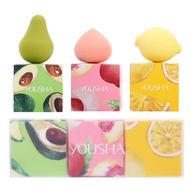 

Набор спонжей для макияжа, 3 шт., мягкие, эластичные, в форме фруктов, консилер, косметическая пудра, смешанный блендер, инструмент для макияж...