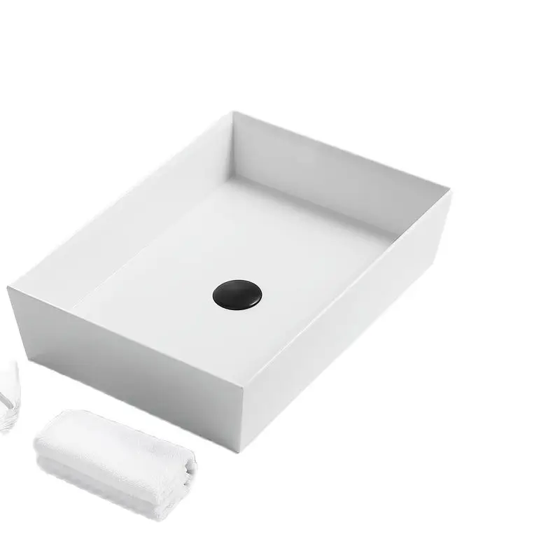 Скандинавский белый умывальник над прилавком для ванной комнаты черный