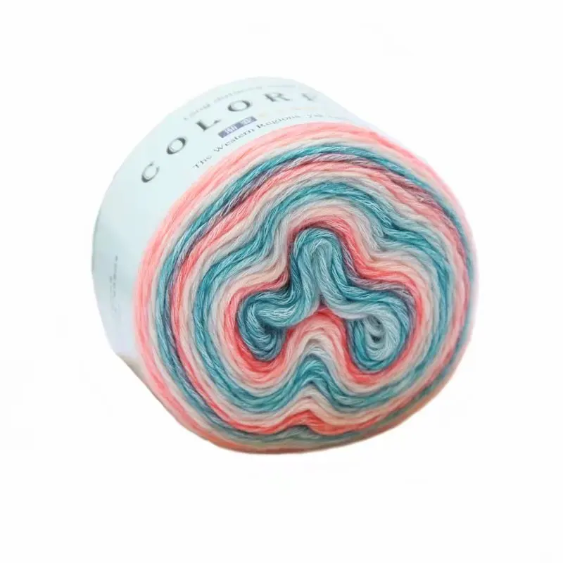100 г/шар Радужная хлопчатобумажная градиентная Пряжа пряжа для торта вязания