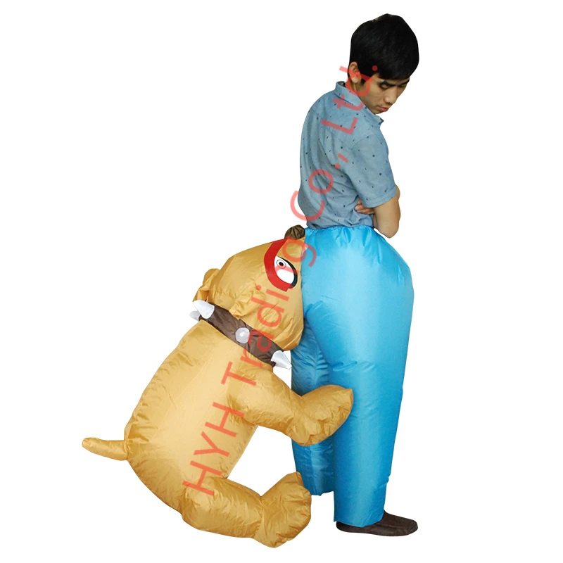 Забавный кусачая собака стиль надувной костюм дуть вечерние милые маскарадные