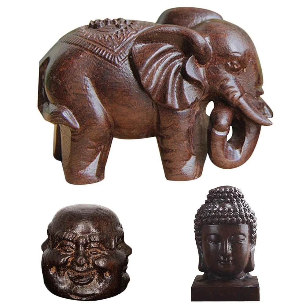 Практичная деревянная скульптура украшение Будды слон искусство ремесла дома