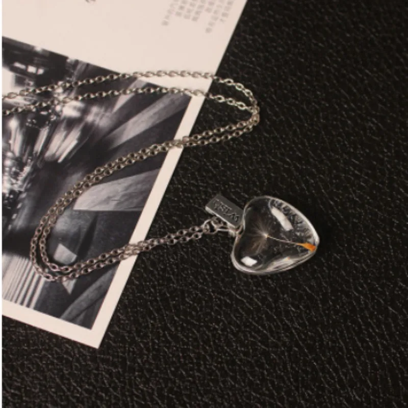 Хрустальный шар для детей или взрослых настоящие семена одуванчика ожерелье