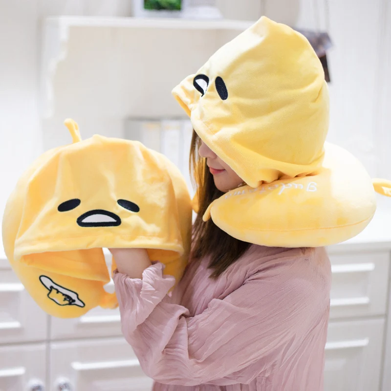 Gudetama плюшевые спящие U подушка автомобиль самолет Шеи Шапка-подушка милый желток мягкие игрушки куклы