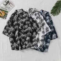 hawaiian flower mens style casual loose beach holiday lovers short sleeve fashion handsome