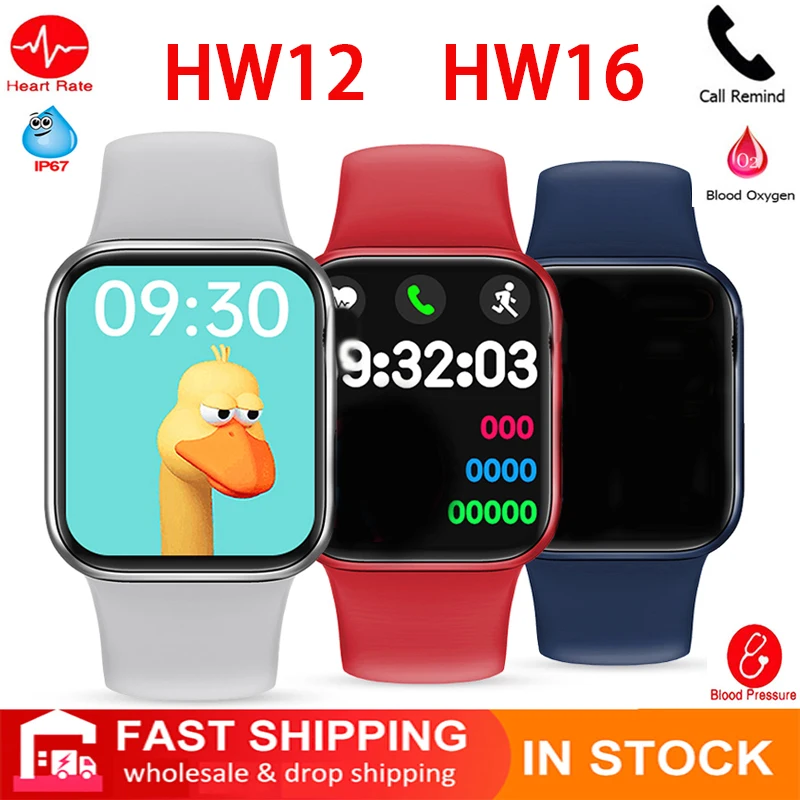 

Original HW12 HW16 full touch smart watch with password split screen Bluetooth call for Android iOS PK IWO 12 13 W56 T500 T900