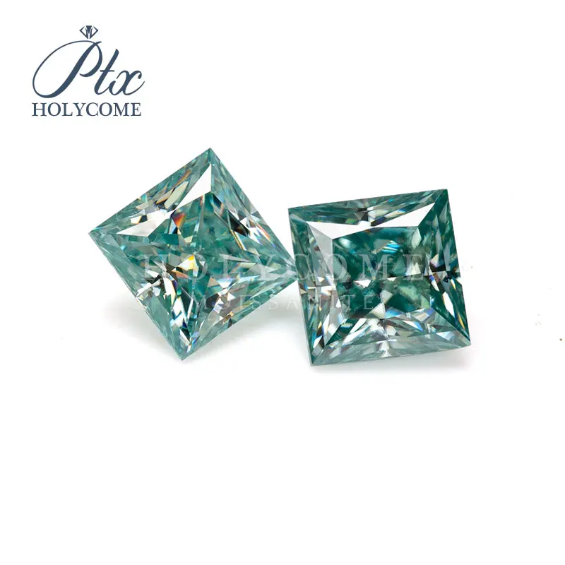 Сапфировый синий цвет принцесса огранка 3ct 8x8 мм Муассанит Диамант ювелирные