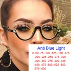 Женские очки в полуоправе, винтажные очки кошачий глаз с фильтром сисветильник, с прозрачными линзами, для близорукости, с УФ-защитой