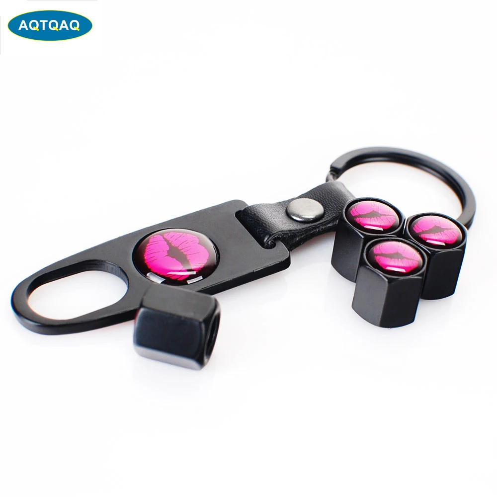 4 шт./компл. классические красные губы Противоугонная хромированная