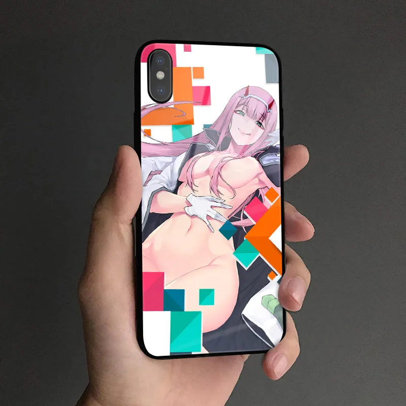 AE 2222 Zero Two Darling in the FranXX аниме стекло Мягкие силиконовые чехлы для телефонов оболочка для iPhone 6 6s 7 8 Plus X XR XS 11 PRO MAX - Цвет: AE 2222