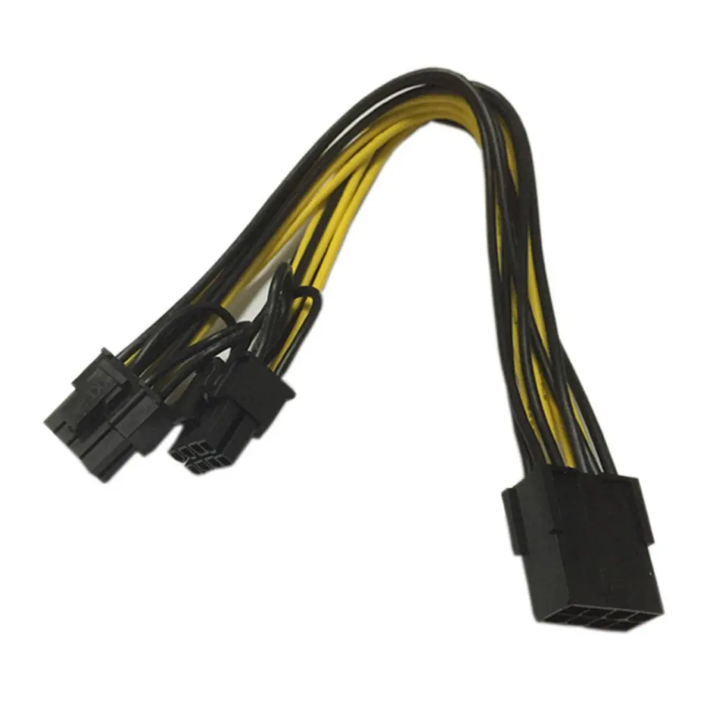

EPS CPU 8pin to 2-port PCIE 8pin Dual PCI-Express 6+2pin Y Splitter Miner GPU Graphics Card Power Supply Cable Cord 18AWG 30CM