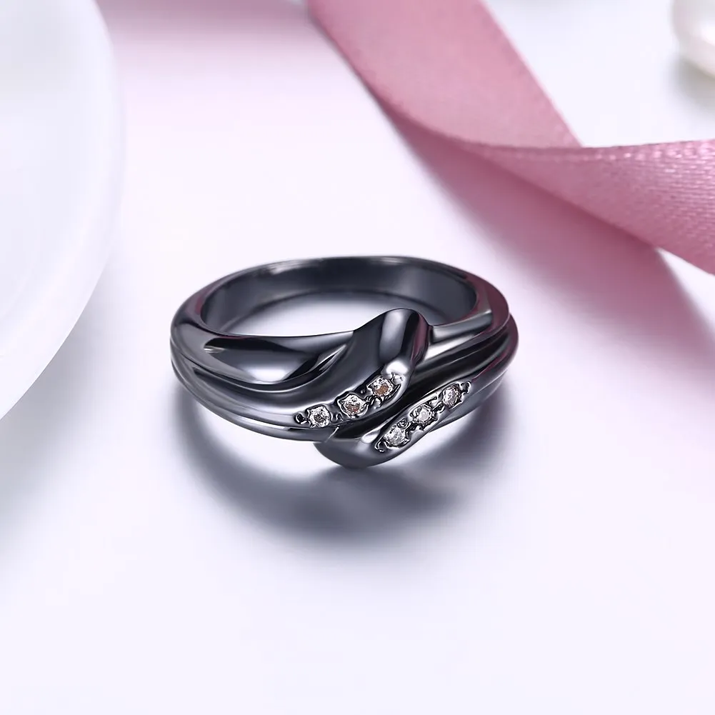 

GOMAYA 316L Stainless Steel Classic Trendy Black Men Rings Circle Ring Fit Party Bar Street Dance Fashion Jewelry Simple New