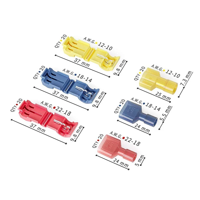 260 шт. функциональные Т-образные электрические разъемы быстрые соединения