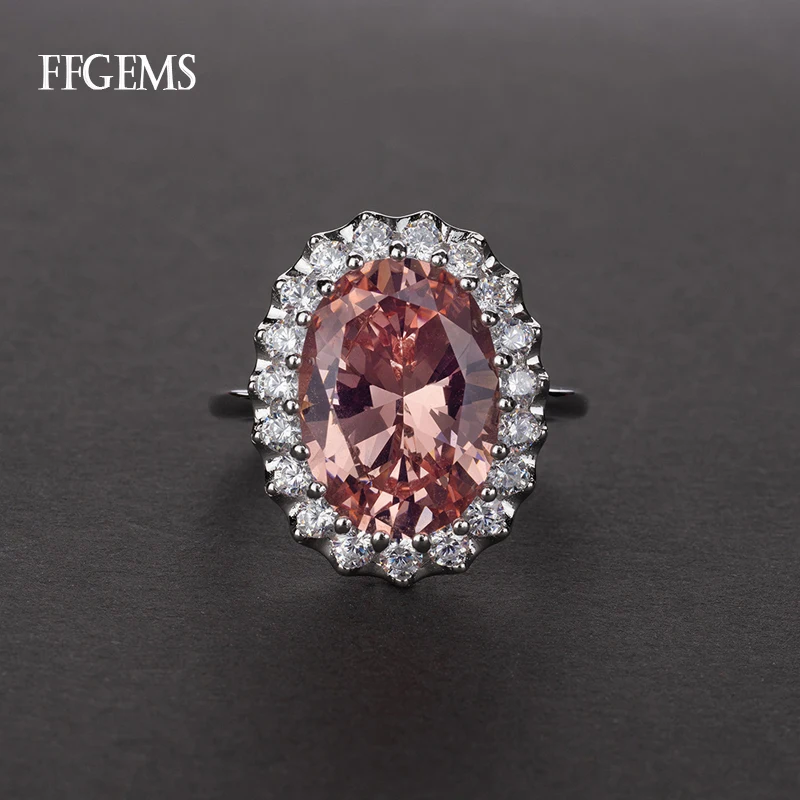 Настоящее кольцо из серебра 925 пробы драгоценный камень Moissanite бриллианты аметист