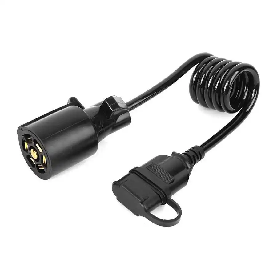 

Adapter Coiled Cord Flat Spring Cable Convertor for Most 7 Way to 4