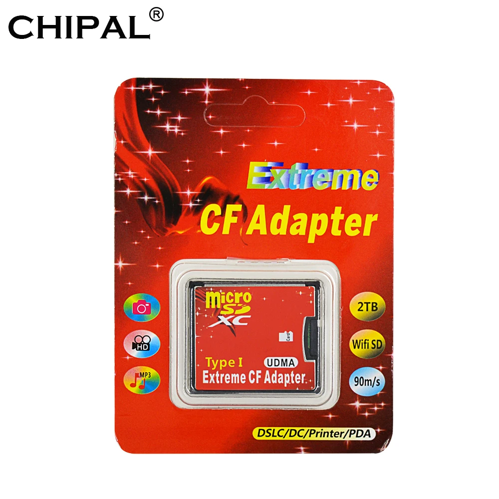 CHIPAL Высокое качество Micro SD TF для CF адаптер для MicroSD SDHC SDXC Для Compact Flash type I карта памяти с розничной посылка