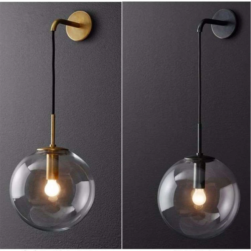 Современная настенная лампа со стеклянными шарами простой креативный