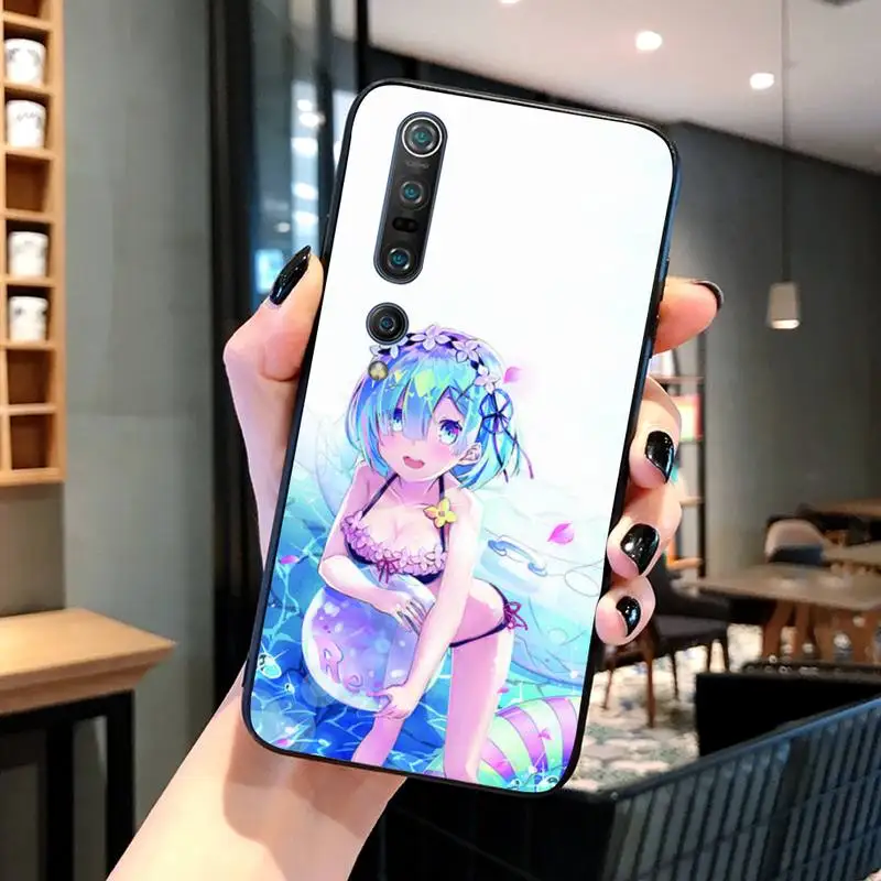 

Anime Re ZERO Ram Phone Case Black Cover For Xiaomi 6X 8 8Lite 9T 10 10Lite Note 8 8T 9Pro 9Promax Cases