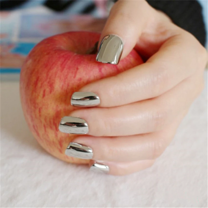 Новый стиль панк-рок металлический цвет золото серебро арт наклейки для ногтей DIY