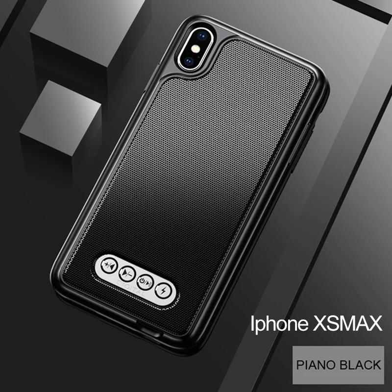 iPhone XS MAX Black 3 в 1 Bluetooth динамик чехол для телефона V4.2 power Bank чехол для телефона TPU Жесткий Чехол для iPhone 6/6S 7 8 Plus X/XS Max XR - Цвет: iPhone XS MAX Black