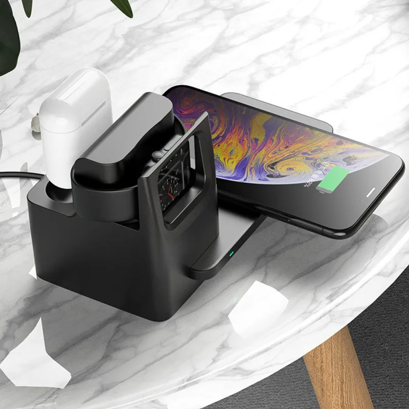 Горячая Распродажа беспроводная настольная быстрая Беспроводная зарядка Три в