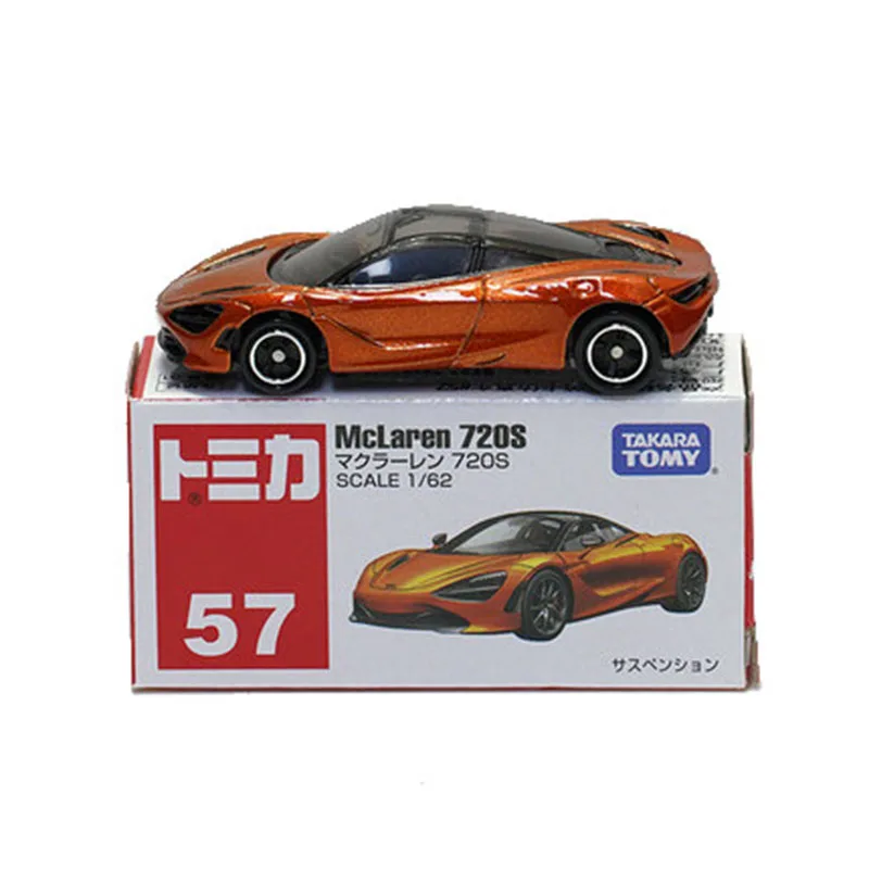 

Модель спортивной машины TAKARA TOMY Tomica No.52 Mclaren 720S, мини оранжевая литая металлическая в масштабе 1:62, в коробке, игрушечная машинка для мальчико...