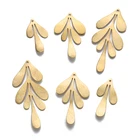 Необработанные латунные подвески в виде листьев и перьев, 10 шт., подвески в виде цветка для самостоятельного изготовления ожерелья, серег, ювелирных изделий, поделок, женские аксессуары